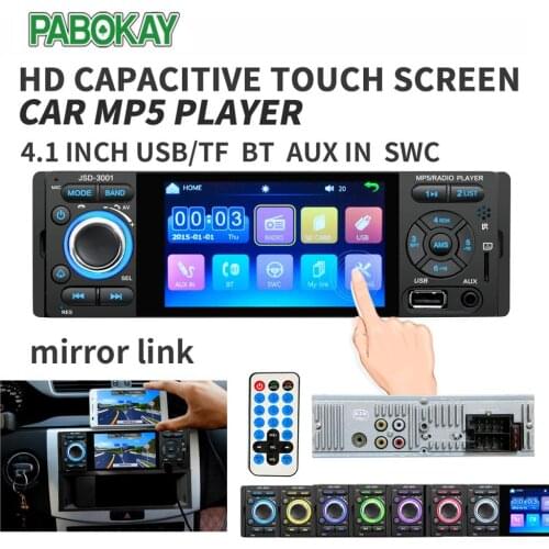 Car Radio 1din jsd-3001 autoradio 4 inch Touch Screen Audio Mirror Link Stereo Bluetooth Rear View Camera usb aux Player