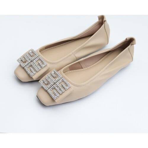 Genuine Leather Super Soft Foldable Ballet Shoes Driving Shoes Flat Womens Sneakers Large Size 41 Comfortable Maternity Shoes