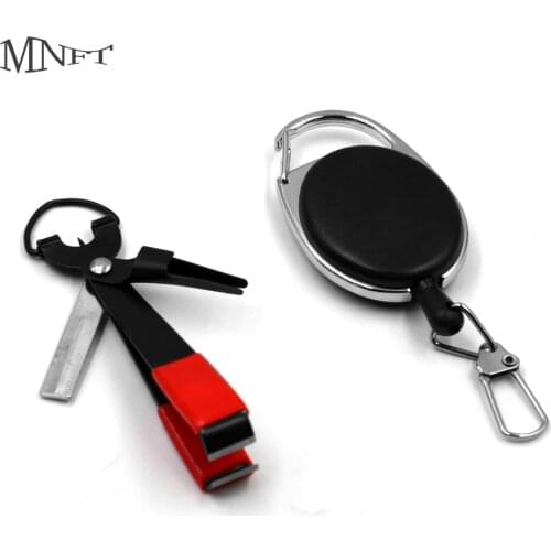 MNFT 1Pcs Fly Fishing Quick Knot Tool Pro Fast Hook Nail Knotter Lines Clipper Hook Eye Cleaner with Zinger Retractor
