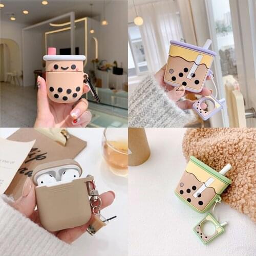3D Cartoon Bubble Milk Tea For AirPods 2 3 Pro Headphone Case Silicone Cute Case Wireless Bluetooth Earphone Charging Box Cover