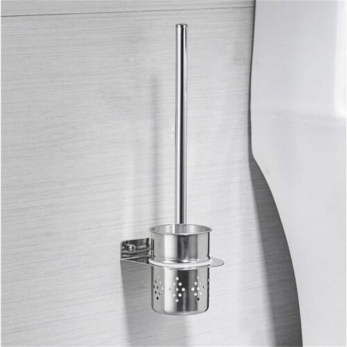 Stainless Steel Toilet Bowl Brush Rack Bathroom Cleaning Tool Holder With Base Wall Mount Toilet Brush Home Cleaner Accessories