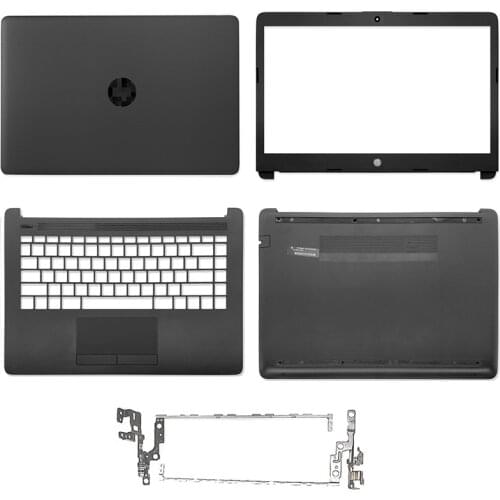 For HP 14-CK 14-CM 14-DG G7 240 245 246 Series LCD Back Cover Front Bezel Hinges Palmrst Bottom Case L44056-001 L23491-001 Black