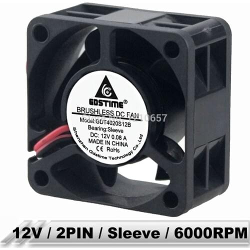 20 Pieces LOT 40mm 40x40x20mm 4020s DC 12 Volt 2Pin Electric Cooling Cooler Fan