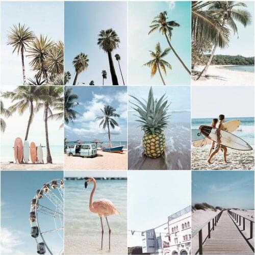 GATYZTORY Paint By Number Canvas Painting Kits Seaside Beach coconut palm DIY Wall Art Coloring By Numbers Landscape Home Decora