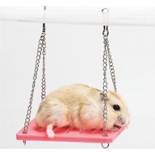 Hot Hamster Toys Swing Hanging Gadget Wooden Cage Accessories Supplies Amuse Mouse Wooden Hamster Swing Toy Drop Shipping