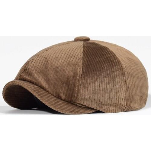 Unisex Autumn Winter Newsboy Caps Men and Women Warm Octagonal Hat for Male Detective Hats Retro Flat Caps