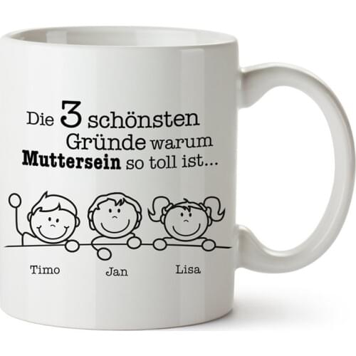 Mug with Print - Good Reasons Dad - Personalized with Name - Personalized Coffee Mug in White as a Birthday Gift - Dad Gift Idea