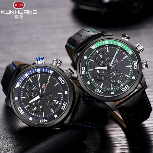 Quartz Watch Mens Three-eye Six-pin Watches Man Sports Night Light Watch Fashion Men Luminous Pointer