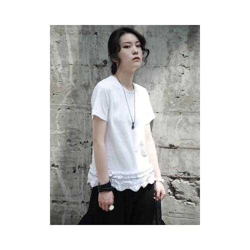 Dark wind summer new fashion fashion kneading flower leisure short-sleeved t-shirt