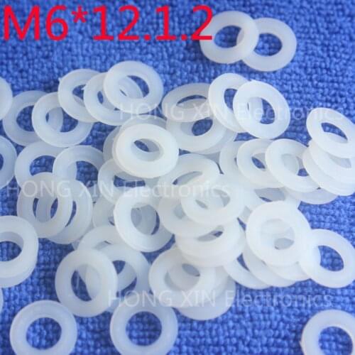 M6*12*1.2 White 100pcs Nylon Washer Plastic Flat Spacer Washer Thickness circular round Gasket Ring High Quality circular