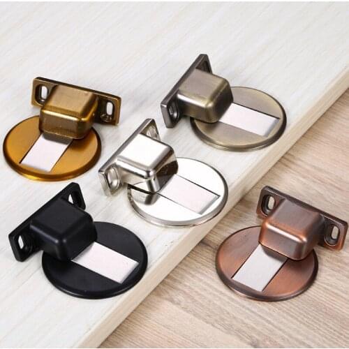 Magnet Door Stops Stainless Steel Door Stopper Magnetic Door Toilet Glass Door Hidden Doorstop Furniture Hardware