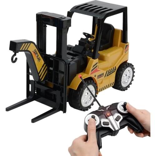 1/8 Scale RC Trucks Simulation Forklift Crane RTR Engineer Vehicle Toys Children Music Remote Control Car Toy for Boy Gift
