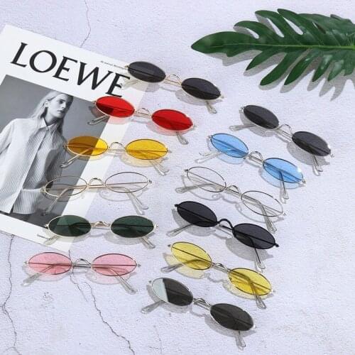 2021 Fashion Oval Vintage Sunglasses Small Frame For Men Women Summer Color Retro Design Eyeglasses Cycling Accessories