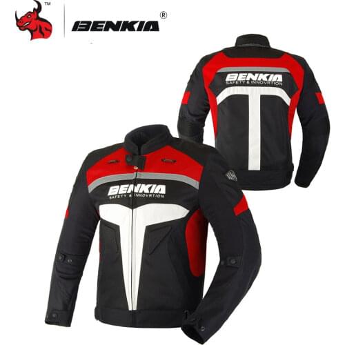 BENKIA Motorcycle Jcaket Men Racing Clothes Summer Mesh Moto Jacket Breathable Motorcycle Clothing Drop Resistance Clothing