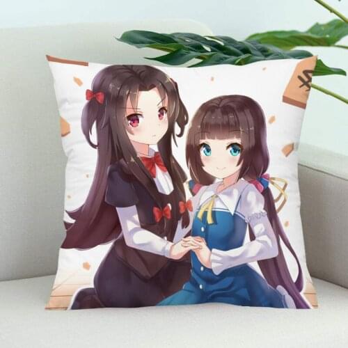 New Ryuuou no Oshigoto Pillow Cover Bedroom Home Office Decorative Pillowcase Square Zipper Pillow Cases Satin Soft