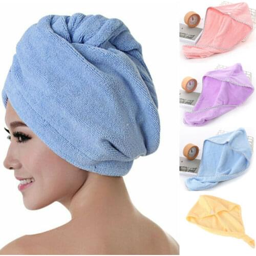 Microfiber Bath Towel Hair Dry Quick Drying Lady Bath towel soft shower cap hat for lady man Turban Head Wrap Bathing Tools
