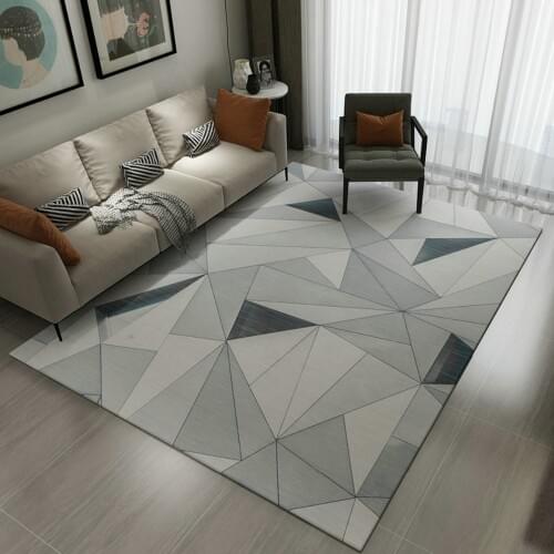 Simple Modern Pastoral Rectangular Ground Mat Carpet For Living Room Nordic art abstract Rug Sofa Tea Table Bedroom Children