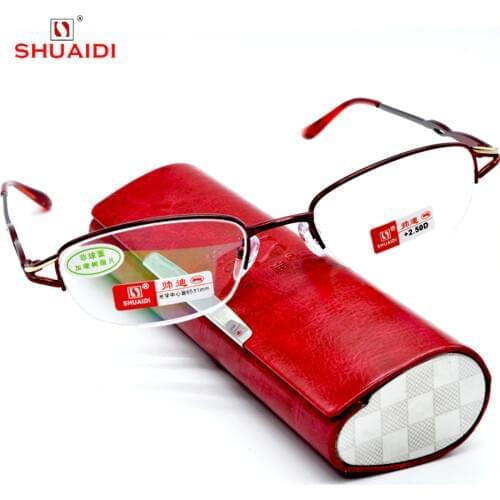 = SCOBER = Gafas De Lectura Pu High Class Boxed Women Non Sphere Titanium Alloy Reading Glasses +1 +1.5 +2 +2.5 +3 +3.5 +4