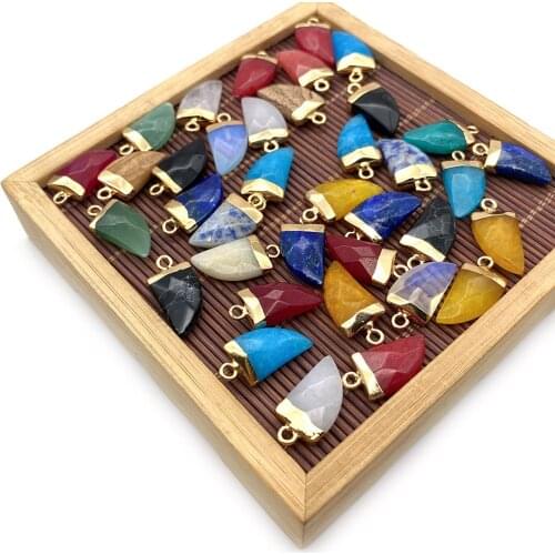 Pendant Chili-shaped Faceted Malachite Opal Blue Crystal Plating Necklace Earrings Pendant Designer Handicraft Accessories