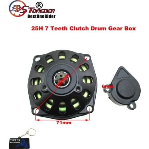 STONEDER 25H 7T Clutch Drum Gear Box For 47cc 49cc Mini Pocket Bike ATV Quad Go Kart Cart