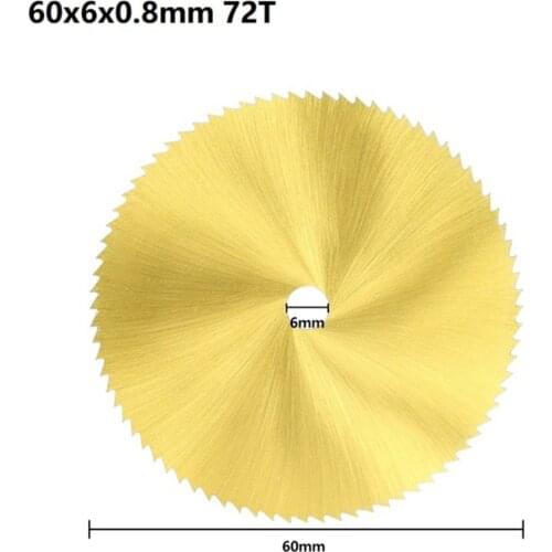Titanium Coated HSS Saw Blade 60mm 72 Teeth Wood Metal Cutting Disc for Rotary Tools Mini Circular Saw Blade