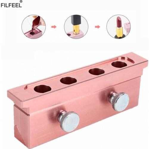 Tube DIY Lipstick Mold Aluminum Alloy Rose Gold Dual Uses LipBalm Maker Mould Holder Crafts Makeup Making Tool Kits Stand