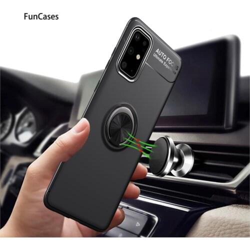 Invisible Ring Buckle Cases Covers For Samsung S21 Movil Soft TPU Protector Galaxy S20 Plus Lite S21 Ultra S20FE Mobile Cover