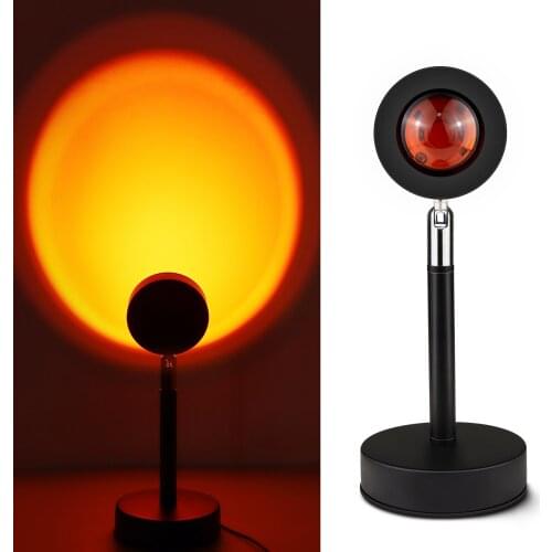 USB Rainbow Sunset Red Projector Led Night Light Sun Projection Desk Lamp for Bedroom Bar Coffee Store Wall Decoration Lighting