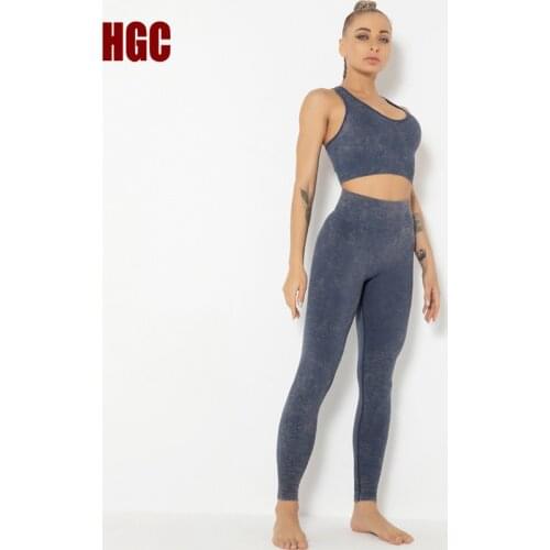2Pcs Yoga Fitness Suit Seamless Bra Pants High Elastic Women Sportwear Leggings Top Running Set Gym Clothing Sport Outfit HGC