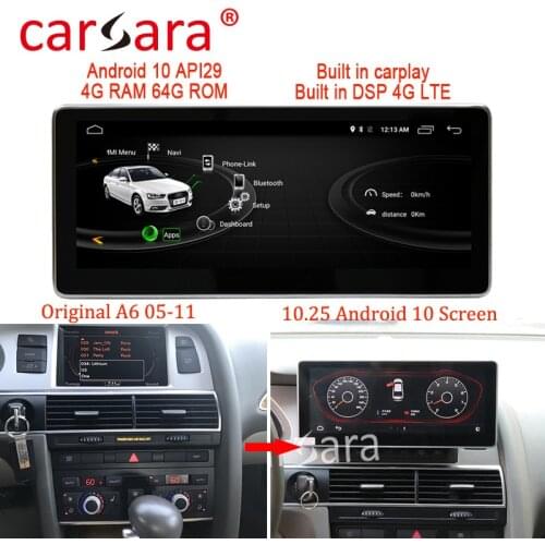 10.25" Android monitor for Audi A6L 2005 to 2011 touch screen GPS Navigation multimedia player