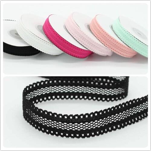 10colors 18mm Hollowed Lace elastic ribbon elastic webbing ribbon for tie shoe garment accessories