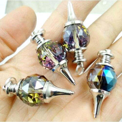 10Pcs Natural stone Handmade Healing Crystal mixed Onyx Pendulum Dowsing Amulet Gem Stone Pendant Necklaces Jewelry making free