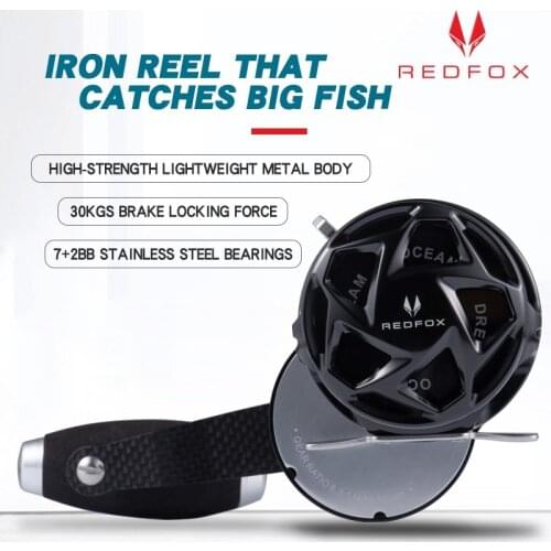 100% Original Japan Redfox Full Metal CNC Slow Jigging Reel Saltwater Overhead Fishing Reel 6.3:1 Pe4-300m Max 30kgs Drag