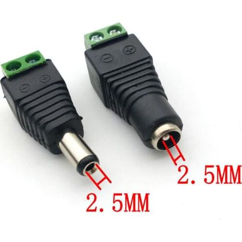 100pcs DC Power 5.5mm x 2.5mm adapter DC 5.5mmx 2.5mm Male/Female connector