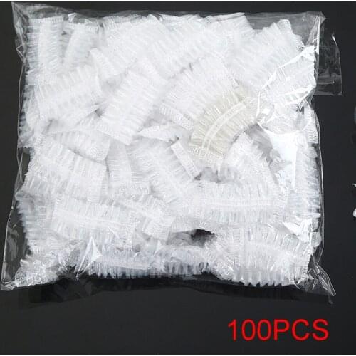 100pcs Salon Transparent Disposable Sound Proof Dye Hair Protection Waterproof Universal Bath Soft Ear Cap