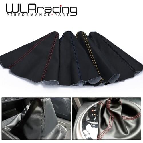 16mm Universal PU Leather Car Gear Shift Collars Carbon Fiber Auto Car Manual Stick Shifter Knob Gear Shift Boot Cover Gaiter