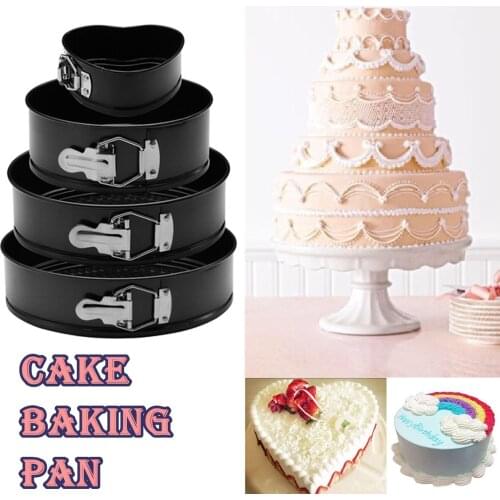 3/4pcs set Round/heart Cake Baking Pan Carbon Steel Molds Non-Stick Springform Removable Bottom Bakeware Thick Kitchen Metal