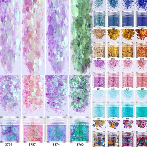 4 pots 19 Color 1-6mm Mix Sequin Glitter UV Epoxy Resin Mold Filling Nail art DIY Making Jewelry Supplies for jewelry Components