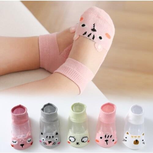 5Pairs/lot Summer Baby Girl Socks Kids Breathable Mesh Socks Cute Cartoons Soft Cotton Childrens Socks for 0-12Years Old Kids