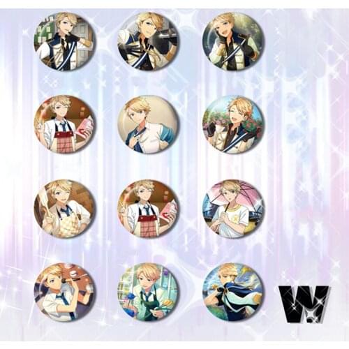 58MM Round Bagde Animation Ensemble Stars Cool Boys Trickstar Valkyrie Nazuna Himemiya Tenshouin Eichi Badge Brooch Backpack