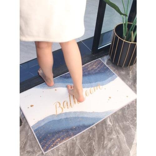 Bathroom absorbent floor mat toilet non slip foot mat carpet bedroom non slip mat household shower room door mat
