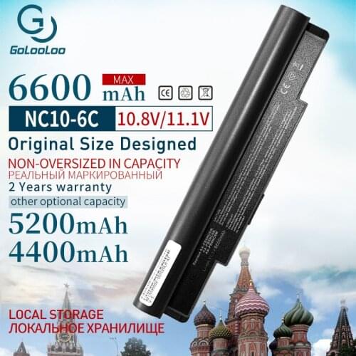 Golooloo 4400mAh Battery For Samsung N110 N120 N510 NC10 ND10 NC20 N130 N135AA-PB6NC6E AA-PB6NC6W AA-PB8NC6B 1588-3366 SHIPPING