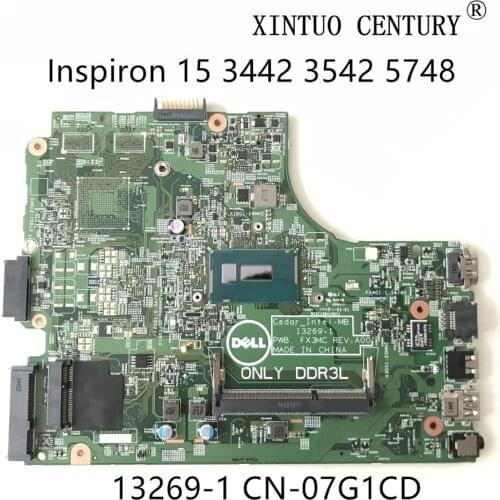 CN-07G1CD 07G1CD 7G1CD For Dell Inspiron 3442 3542 5748 Laptop Motherboard 13269-1 FX3MC W/ SR1EB i7-4510u 100% tested working