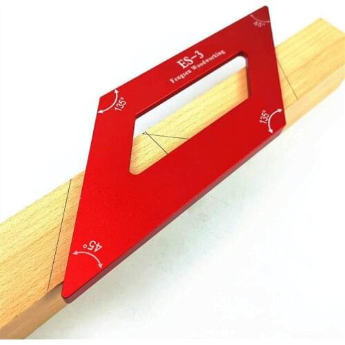 Woodworking Scribing ruler 45 /135 degree square angle ruler Layout Miter Triangle Ruler measuring tools carpenter DIY tool
