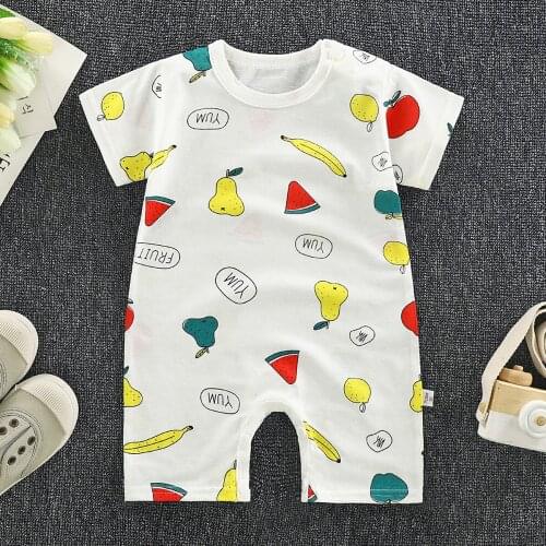 Baby Rompers Summer New Arrival Baby Boys Girls Jumpsuit Newborn Infant Short Sleeve Climbing Clothes 3-6-9-12-18-24 Months