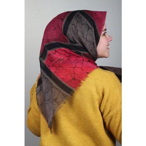 FOMARA SHİNE PATTERNED SILVERY LINEN SCARF-DESEN-08-RENK-12