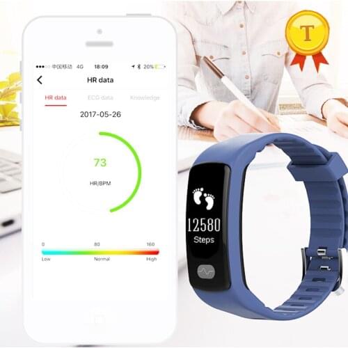 Best selling Bluetooth Smart WristBand Electrocardiogram Blood Pressure Heart Rate HRV Wristband Sport Bracelet for iphone 6 7
