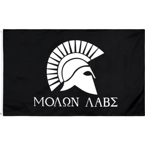Jemony hanging 90x150cm Greek Spartan come and take it Molon Labe Flag For Decoration