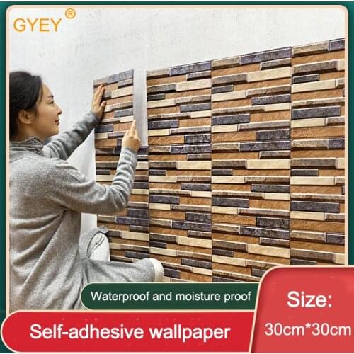 Rock Wall Stickers 3D PVC Waterproof Stickers Self-adhesive Wallpaper Creative Background Wall Retaining Wall Decoration