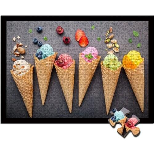 Picture of cake food candy and fruit wooden jigsaw puzzle 1000 pieces wood toys for children Adult stress relief toy
